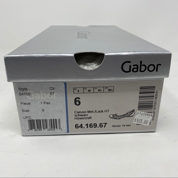 Gabor black shimmering leather laser cut flats - Picture 10 of 12